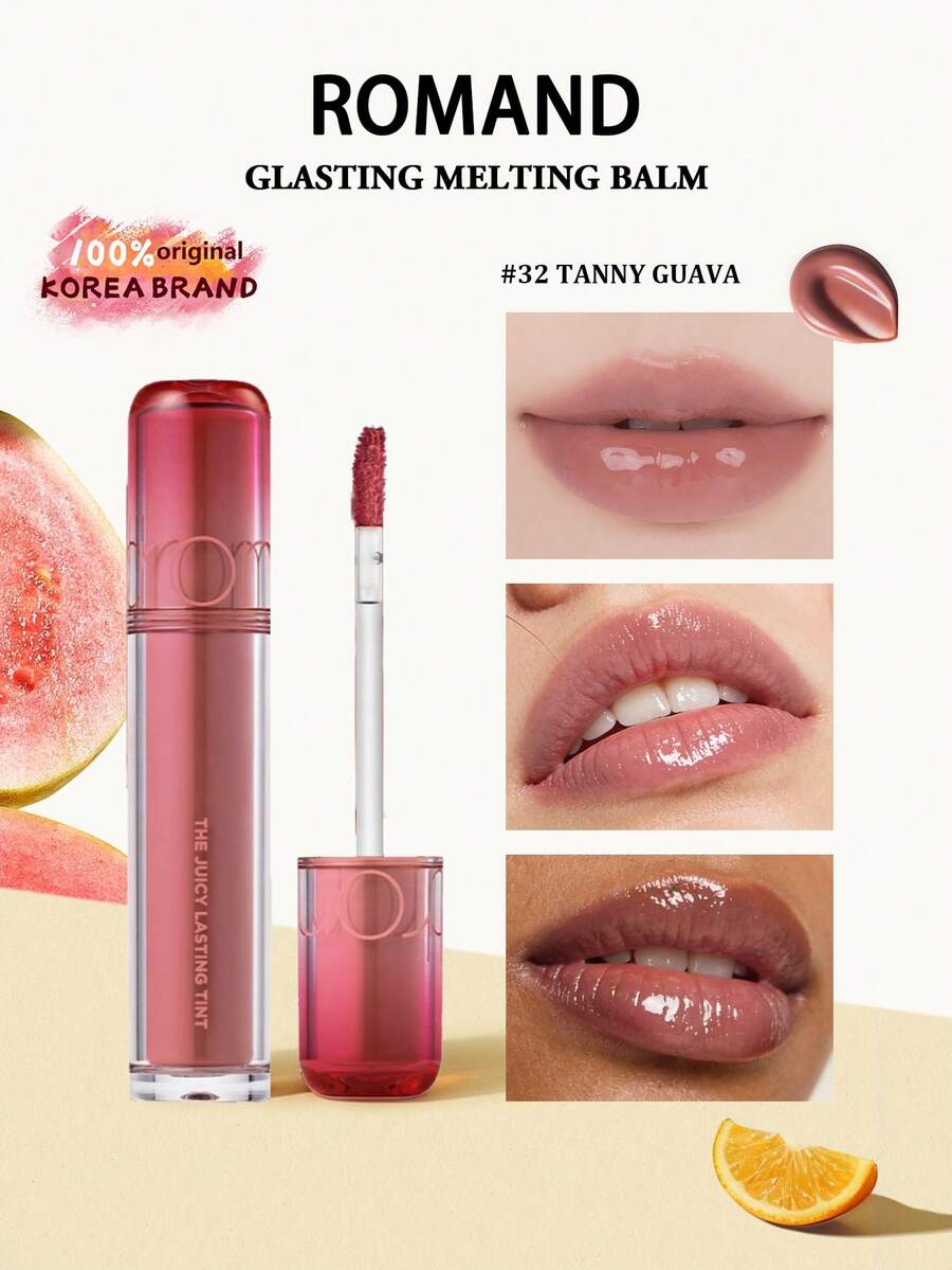 Rom&nd 2.0 Brillo de labios con sabor a jugo de fruta, edición de colaboración con Totoro 37, apto para maquillaje diario, puede ser un regalo para la novia