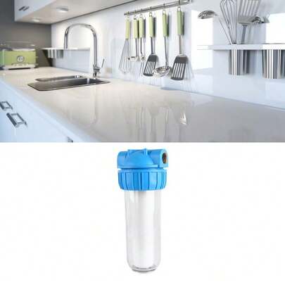 10-Inch Clear Water Filter Housing With 1-Inch Brass Port - Standard Replacement Filter Container For Effective Impurities Removal ,Caraffa Filtrante Acqua  Water Filter  Filtro Acqua  Depuratore Acqua
