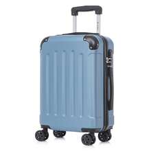 YONSLY Hard Shell Suitcase 16/20/24/28 Inches With 4 360° Wheels Sturdy Double Zipper Combination Lock Mesh Pocket Soft Rubber Handle Travel Suitcase - 灰藍 - 查看 9