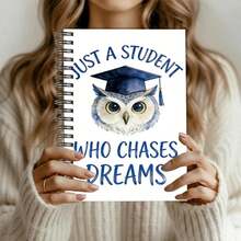 1 A5 Spiral Notebook, Graduation Cap Quotation Notebook/Inspirational Diary, Motivational Diary/Academic Dream Catcher Design 5.5x8.3 Inches/Perfect Gift For Students/Daily Writing Study Notes - Multicolor - View 4