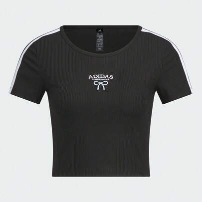 Adidas 女士舞蹈短袖T恤，针织无领短袖TKE5791