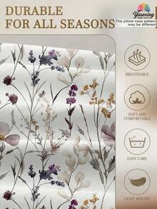 Bộ 2/3 món ga trải giường họa tiết lá cây và hoa, mềm mại, thoáng khí, không nhăn, giúp ngủ ngon hơn, phong cách khách sạn sang trọng, quà tặng cho bố mẹ và bạn bè, chăn bông hai mặt hai tông màu, 1 vỏ chăn * 1 vỏ gối * 1/2 cỡ King Queen Full Twin - Nhiều màu - Xem 5