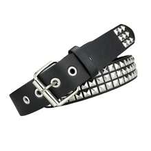 Square Bead Rivet Belt, Metal Belt, Unisex Punk Style Metal Jeans Belt, Designer Belt, Women's Belt - 1PC - View 8
