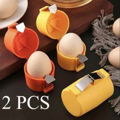 2pcs Egg Shell Separator And Peeler - Quick And Easy Egg Separation Tool, Portable Quick Egg Peeler, Egg Shell Opener, Egg Beater, Egg White Separator, Kitchen Egg Opener, Manual Egg Shell Remover, Suitable For Raw And Cooked Eggs, Quick Egg Peeling For The Kitchen, Perfect Small Gift