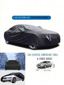 SUV Car Cover, Waterproof, Sunproof, Rainproof, Snowproof, Frost-Proof, Dustproof All-Weather Universal Car Cover. Winter Ice & Snow Insulation, Reflective Straps, Windproof Thickened Outdoor Car Cover - Black - View 3
