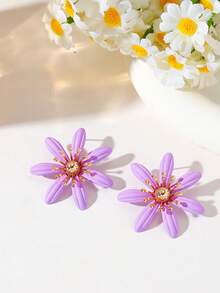 1 Paar modische, exquisite, leuchtende Gänseblümchen-Blüten-Ohrringe, elegant geeignet für Hochzeit, Party, Date, Reise, Geschenk für Freunde, Blumen-Ohrringe - Blumenohrringe - Übersicht 16