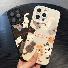1个新款可爱猫咪图案天使眼软TPU防震手机壳，兼容 17/11、16 Pro Max、16 Pro、16、15 Pro Max、14 Pro Max / Galaxy S25系列、A16 / Honor X6A、X7B、X8B / 13C、Note 13 - 白色 - 查看 3