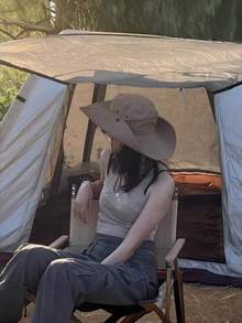 女士防晒帽，夏季户外骑行遮阳颈套透气可折叠宽檐钓鱼帽 - 多色 - 查看 8