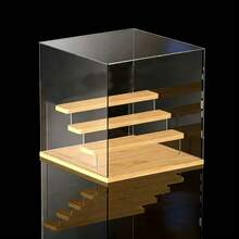 1 Piece Transparent Acrylic Display Case Dust Proof Protection Box For Flowers Figurines Collectibles Home Decor Showcase Shelf Organizer Storage - 無色 - 查看 2