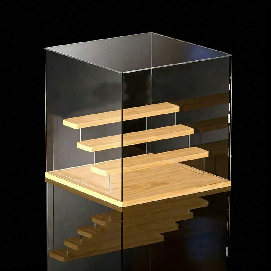 1 Piece Transparent Acrylic Display Case Dust Proof Protection Box For Flowers Figurines Collectibles Home Decor Showcase Shelf Organizer Storage - Trong sáng - Xem 1