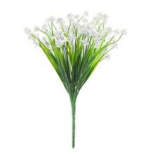 1/2/3/4/5/6/7/8/9/10pcs Outdoor UV-Resistant Fade-Proof Artificial Plastic Fake Flowers Decor, Balcony Window Box Garden Decoration - White - View 9