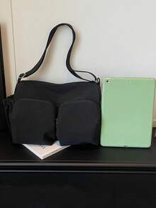 春季新款尼龙包，大容量通勤斜挎包，多口袋单肩包 - 彩色 - 查看 4