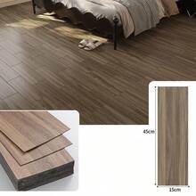 45x15cm Self-Adhesive Wood Grain Floor Sticker - Realistic Wood Texture, Comfortable Underfoot, Self-Adhesive Design No Professional Installation Required, Wear-Resistant Anti-Slip, Easy To Renew Floors Quickly, High Cost Performance Floor Decor! Suitable For Kitchen / Balcony / Study / Rental / Store / Bedroom / Living Room - 45*15cm - View 3