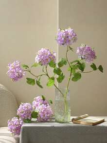1pc French Style Double-Headed Wooden Hydrangea Flower, New Artificial Silk Hydrangea Flower In Blooming State, Suitable For Wedding Decoration, Home Decor, Spring Decoration, Indoor Decoration, Bedroom Decor, Living Room Decor, Outdoor Decoration, Garden Decor. Artificial Flower, Artificial Hydrangea. - Multicolor - View 3