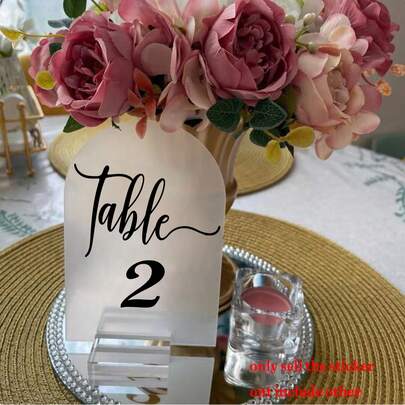 Wedding Table Number Sticker Wedding Reception Party Decal Numbers For Table Plans, Photo Frame, Bottles, Card, Candles, Vases