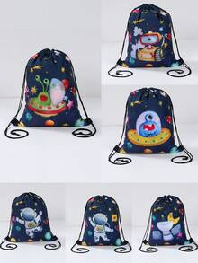 6个宇航员抽绳背包，男女通用运动抽绳包，束口袋，户外背包，宇航员主题派对礼物，健身游泳旅行徒步日常背包，生日派对装饰，婴儿派对装饰，新娘派对礼物，生日礼物，婴儿派对装饰 - 太空 - 查看 2