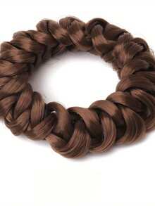 2pcs Retro Style Elastic Hair Ties, Made Of Polyester Fiber And Spandex, Designed For Women's High Ponytail Hairstyles - Multicolor - View 2