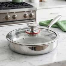 1 pieza Sartén antiadherente de acero inoxidable de 3 capas, apta para todo tipo de cocinas, calentamiento rápido y uniforme, sartén para panqueques, compatible con cocina de inducción, utensilios de cocina, wok, apta para lavavajillas, sartén antiadherente, sartén pequeña, sartén antiadherente con tapa, olla de cocina, sartén con panal, utensilios de cocina modernos, sartén de moda, sartén de alta calidad, utensilios de cocina duraderos, menaje de cocina multifuncional, sartén antiadherente, uso profesional de chef, cocina diaria, hogar y vida, cocina y comedor, utensilios y piezas de cocina - Ver 2