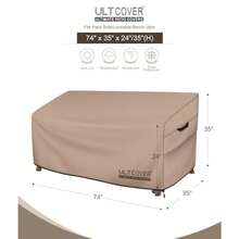 ULTCOVER - Funda para sofá de patio 74 x 35 x 35 x 35 pulgadas impermeable para exteriores 3 plazas - Marrón - Ver 2