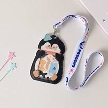 卡通动物长绳挂绳卡套。学生公交卡/地铁卡袋。观星造型小卡片展示盒。透明证件卡袋。可爱餐卡套，带挂绳。 - 卡通動物 - 查看 17