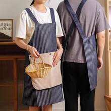 1pc High-Quality Detachable Waterproof Thickened Anti-Oil Kitchen Apron, Suitable For Young Adults And Household Use - Multicolor - View 3