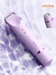 JMMO 二合一女士除毛器/修剪器，絲滑肌膚，防水電動剃毛器，陶瓷刀片，USB快速充電，適用於比基尼線/腋下/腿部，女士禮物，紫色 - 紫色 - 查看 1