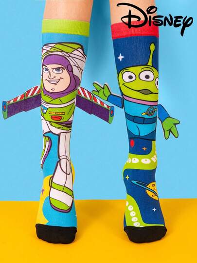 Disney 可爱3D儿童过膝袜，时尚儿童高筒袜，适合派对、高品质礼物、返校季，趣味时尚，卡通3D小腿袜