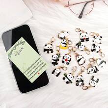10/14pcs Gift Set, Cute Panda Hug Card Keychain, Inspirational Greeting Cards, Phone Charm Keyring Accessories (Random Assorted Styles), Ideal Gift For Holidays, Parties, Birthdays, Weddings, Graduations, Mother's Day, Father's Day - Multicolor - View 11