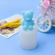 1pc Small Hanging Bear Silicone Mold For Fragrance Stone DIY, Various Patterns, Non-Stick Easy Demold Handmade Diffuser Decor Mold - White - View 1