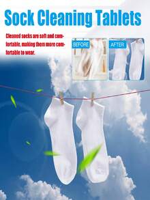 Jakehoe 20/5片装袜子清洁片，去除泛黄、污渍，软化并清洁袜子，多功能清洁片 - 固體 - 查看 6