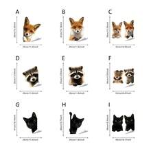 1/9片装可爱动物窥视窗贴，可移除黑猫、熊猫和狐狸图案。静电粘贴式窗户装饰，适用于家庭和咖啡馆窗户，也是送给宠物爱好者的绝佳礼物。 - 動物窗貼 - 查看 14