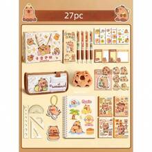 147pcs Capybara Stationery Set Gift Box, Student Notebook Set, Drawing Tools, Cute Pencil Case, High-Quality Learning Supplies Gift - Multicolor - View 6