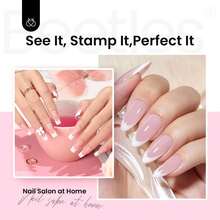 Beetles Nail Stamp Silicone French Tip Nail Stamp Kit With Replacement Stamper Heads & Scrapers, Soft Silicone Printing Tool For DIY Home Salon Nail Art, Gifts For Girls - Gel tạo hình 15ml - Xem 8