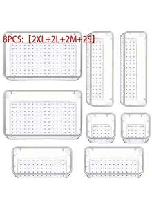 1pc/5pcs/9pcs/13pcs/25pcs Transparent Plastic Drawer Storage Boxes Set, Multiple Combination Options, Multi-Functional Bathroom Vanity Drawer Organizers, For Cosmetics, Bedroom, Kitchen Supplies, Office Items, Pet Desk Organizers, With Drawers, Space Saving, For Organizing Daily Necessities, Decorating Autumn Holidays, Room Decor, Home Decor, Autumn Decoration, Bedroom Decor - Clear - View 13
