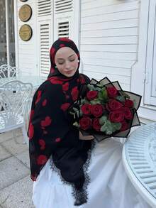 Khăn choàng nữ kiểu Bohemian in một mặt, làm từ lụa chiffon nhẹ, có chức năng chống nắng, khăn choàng dài đa năng, phù hợp sử dụng hàng ngày trong mọi mùa. - Nhiều màu - Xem 4