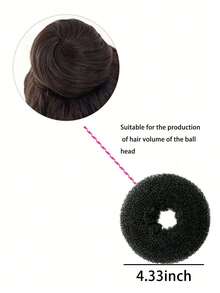 1 Set Black Donut Bun Hairstyle Tools, Donut Bun Maker, Bun Hairstyle Maker, Donut Bun Shaper - Black - View 6