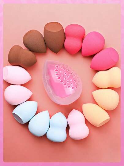 6/3/2/1 pezzi Scatola portaoggetti durevole per spugne trucco, supporto per applicatori trucco, organizer portatile e a prova di umidità per spugne trucco trasparente