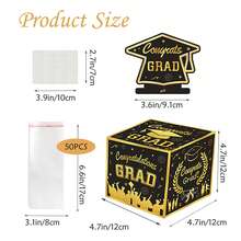 Graduation Decorations Graduation Box Grad Card Box For Grad Party Favors Decor Party Supplies - Graduation Cap - View 2
