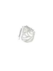 Edelstahl Vintage Textur Cut Out Blatt Ringe für Frauen, goldplattierter breiter offener Ring im europäischen und amerikanischen Stil, Schmuck für den täglichen Urlaub, Accessoires, Geschenk - 1 - Übersicht 7