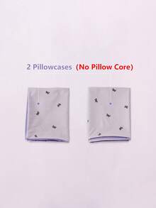 Blissful 2pcs Cute & Fresh Pillow, Pocket Pillow With Bow & Flower Design, High Grammage Soft Fabric, Suitable For Bedroom, Dorm, Sofa, Travel - Mauve Purple - View 8