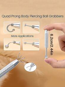 1PC Piercing Taper Ball Grabber Tool For Changing Jewelry - 14G 16G 18G 20G Stainless Steel Flat Back Earrings Applicator Tool - A - View 3