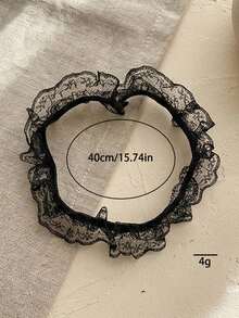 Black Lace Floral Bow Sexy Bridal Wedding Leg Chain - Black - View 11