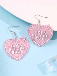 1 par de pendientes colgantes de acrílico con diseño de serpiente rosa en forma de corazón, creativos, únicos, delicados y lindos, adecuados para uso diario, festivales y fiestas - Multicolor - Ver 3