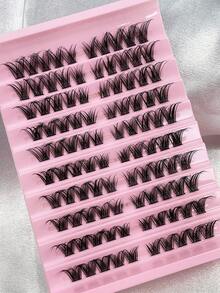 100根单根保湿假睫毛，D卷翘蓬松仿貂毛假睫毛，睫毛嫁接，保湿效果，卡通睫毛，自然妆效，DIY角色扮演及日常魅力假睫毛簇，睫毛簇，单根假睫毛，假睫毛 - D - 查看 7