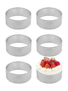 6pcs/12pcs Stainless Steel Round Cake Rings Set, Mousse And Dessert Rings, Cookie Molds, Suitable For Cheesecake, Perfect Baking Tools For Christmas - Multicolor - View 15