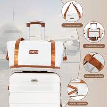 YSTYLE Luggage Sets 5 Piece,Expandable Hardshell Suitcase Set, Travel Suitcases With Durable Spinner Wheels And TSA Lock - White Brown - View 8