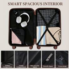 YSTYLE Luggage Sets 5 Piece,Expandable Hardshell Suitcase Set, Travel Suitcases With Durable Spinner Wheels And TSA Lock - White Brown - View 7