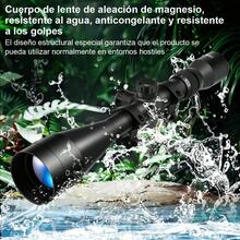 Visor profesional 3-9x40EG (con rail ajustable): enfoque de paralaje ajustable, retícula iluminada bicolor (rojo/verde), se suministra con anillas de montaje para rail de 11 mm, diseñado para disparos de alta precisión a distancias medias y largas; un visor de 40 mm con montura ajustable, ideal para la caza y el tiro deportivo. - Negro - Ver 11