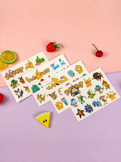 pokemon 原装13张贴纸套装，防水乙烯基贴纸，适用于笔记本电脑、水瓶、滑板，儿童礼物，喷火龙