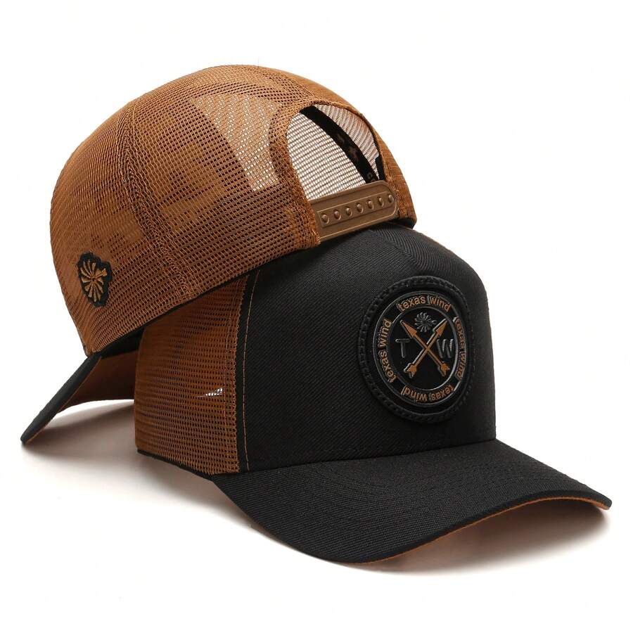 Texas Wind Country Trucker Cap With Curved Brim And Mesh Detail - 金色 - 查看 1